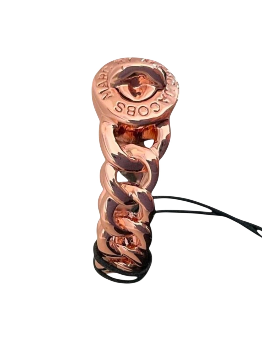 Marc Jacobs Rose Gold Chain-Link Turnlock Logo Ring NWT & Dusty! Sz 8 (M/L) - Picture 5 of 9